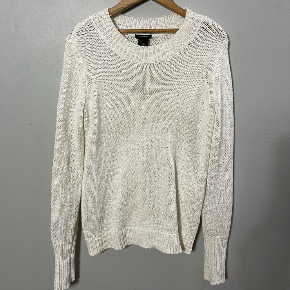 Ann Taylor Knot Sweater Ivory Medium